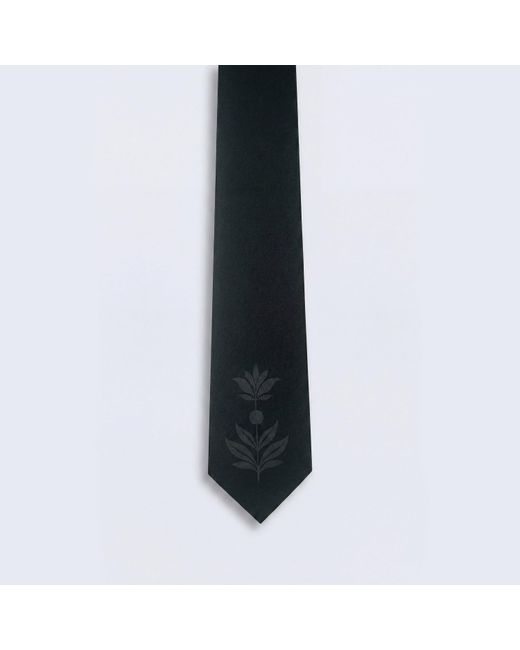 Twisted Tailor Black Atticus Floral Placement Tie for men
