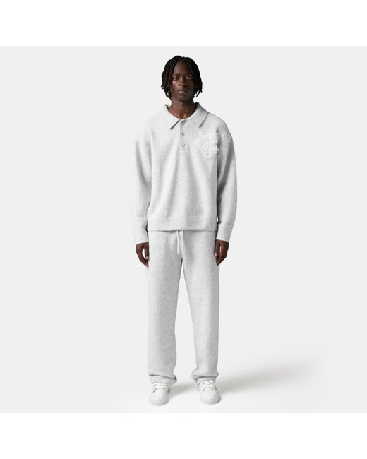 The Couture Club White Fluffy Knit Joggers for men