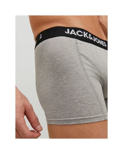 Jack & Jones Gray Anthony 3-pack Boxer Trunk for men