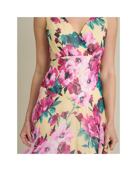 Gina Bacconi Pink India Chiffon Print Dress