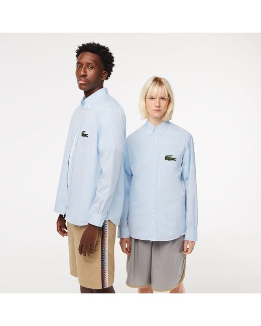 Lacoste Blue Fit Striped Shirt for men