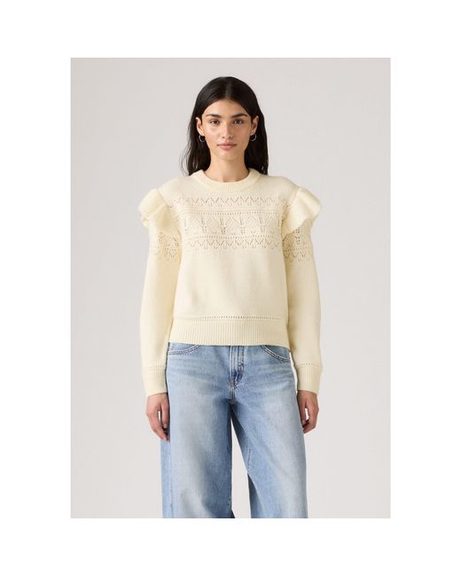 Levi's White Shane Knitted Crew Neck Jumper