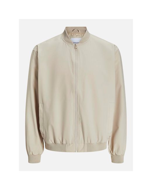 Jack & Jones White Charge Bomber Jacket for men