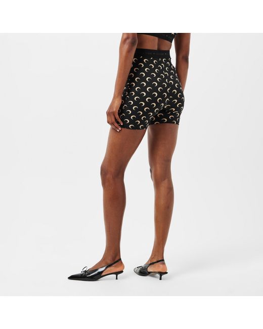 MARINE SERRE Black Moon Print Cycling Shorts