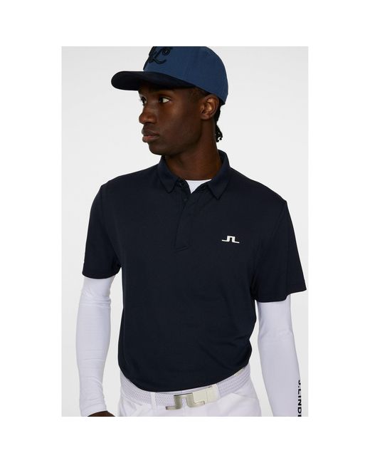 J.Lindeberg Blue Short Sleeve Performance Polo Shirt for men