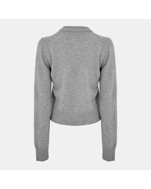 AMI Gray Knitted Relaxed Fit Cardigan