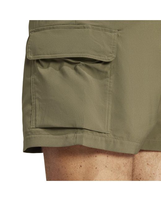 Adidas Green Essentials Small Logo Cargo Chelsea Shorts for men