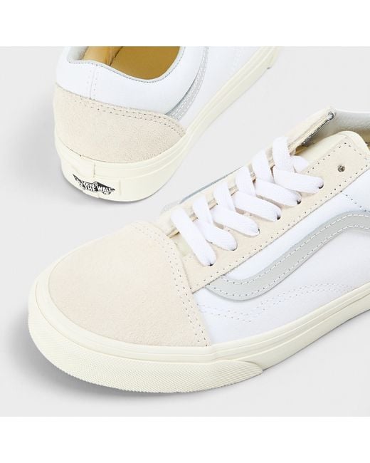 Vans White Adults Old Skool Tone Canvas Trainers