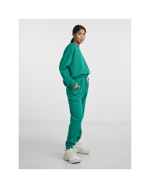 Pieces Green Heavyweight Closed Hem Fleece Joggers
