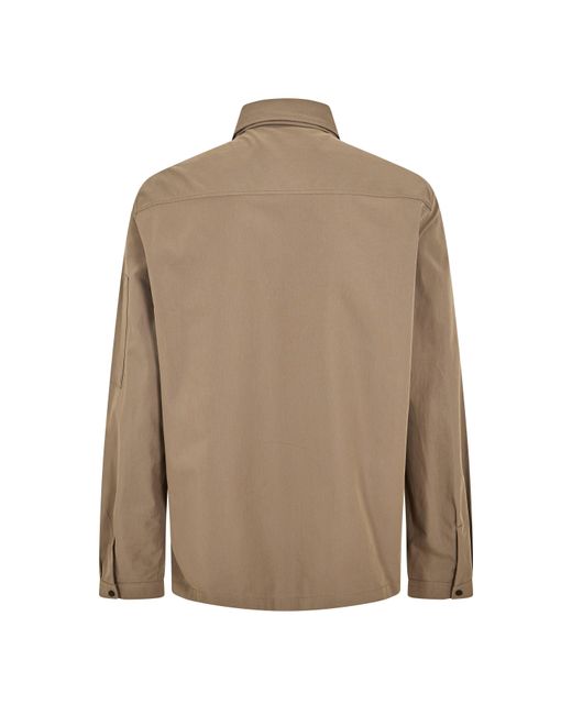HUGO Natural Solid Patterned Shirt Collared Overshirt With Zipped Pocket for men