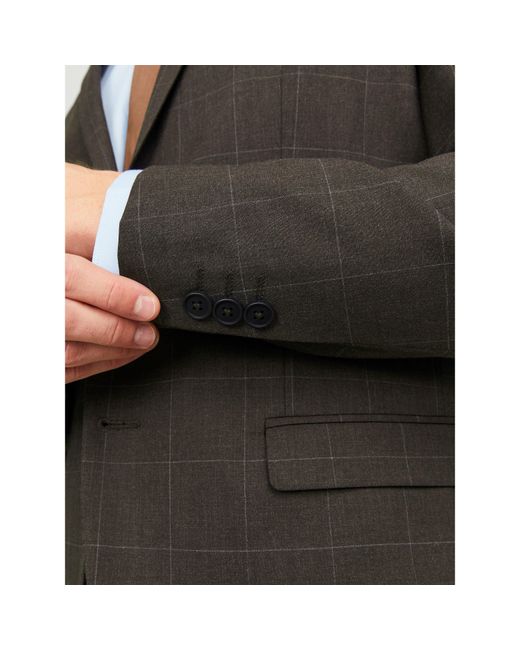 Jack & Jones Gray Checkered Blazer for men