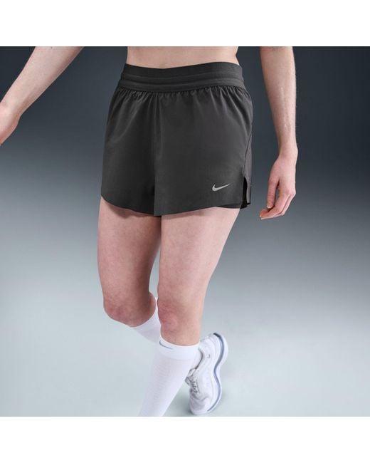 Nike Gray Dri-Fit Swift Mid-Rise 3 2-In-1 Shorts