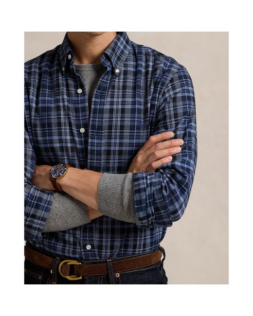 Polo Ralph Lauren Blue Check Twill Long Sleeve Shirt for men
