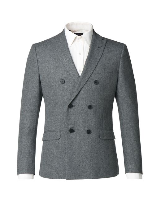 Limehaus Gray Men's Oscar Grey Jaspe Double Breasted Jacket for men