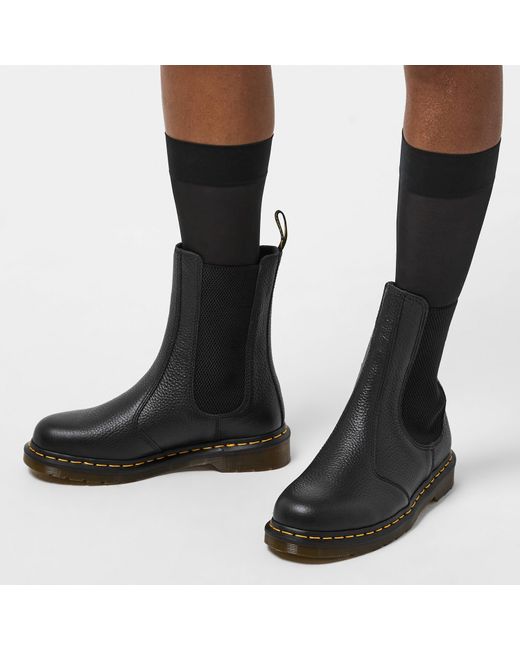 Dr. Martens Black 2976 Hi Milled Nappa Chelsea Boots