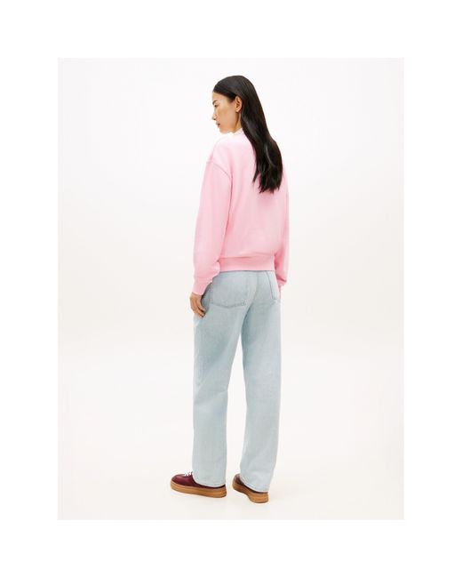 Tommy Hilfiger Pink Script Crew Sweatshirt