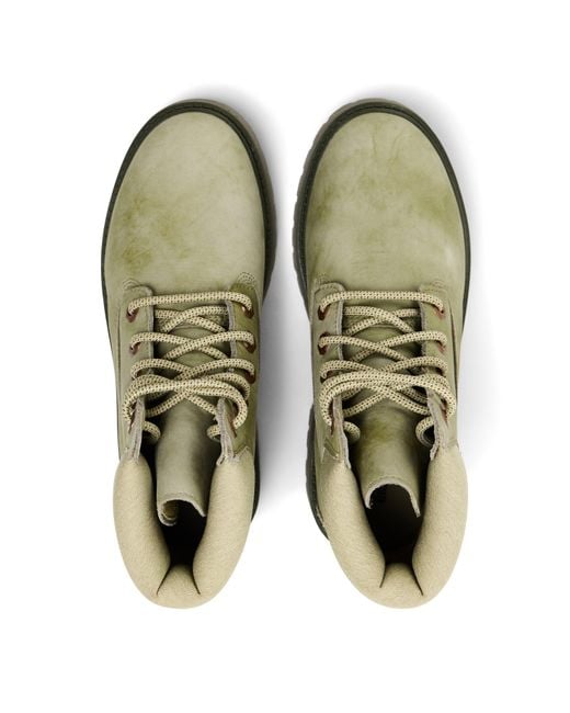 Timberland Green 6 Inch Lace Up Waterproof Flat Ankle Boots