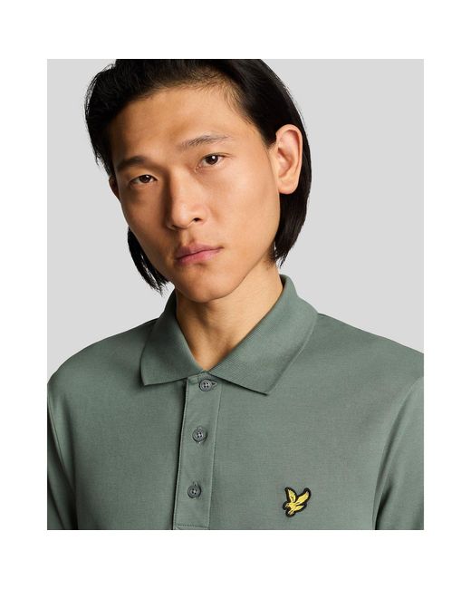 Lyle & Scott Green Basic Short Sleeve Polo Shirt for men