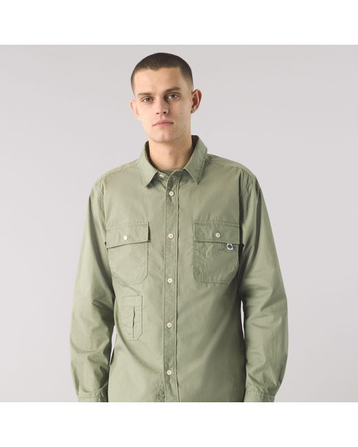 Pretty Green Green Brentwood Long-Sleeve Plain Shirt for men
