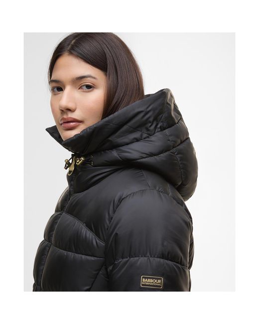 Barbour Black Cher Detachable Hood Long Sleeve Medium Puffer Jacket