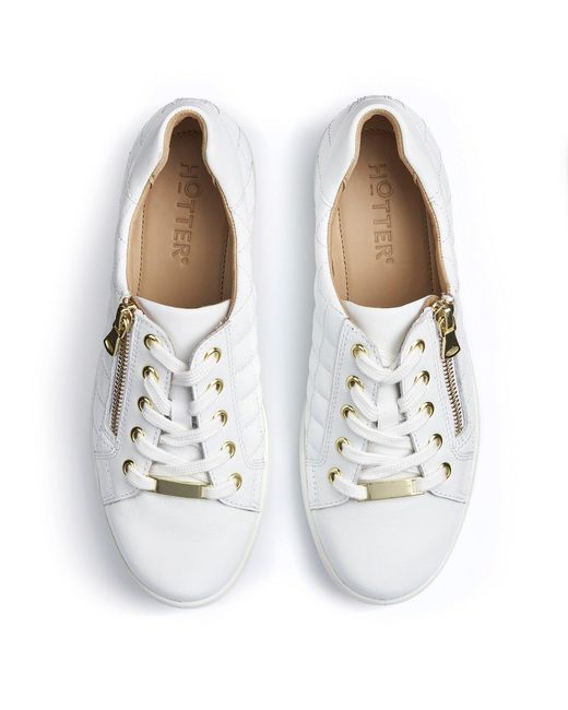 Hotter White Wonder Trainers Wide Fit