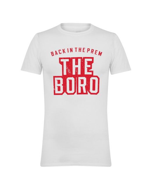 AWD White Printed Adults Middlesbrough Fan Tee