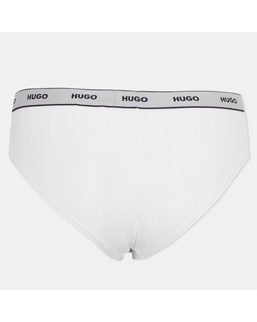 HUGO White 3 Pack Striped Briefs