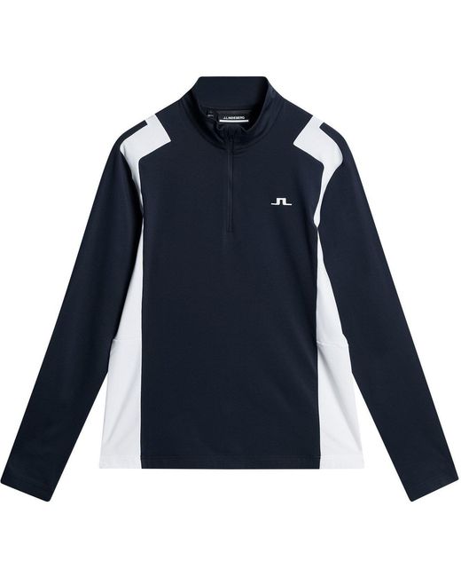 J.Lindeberg Blue Lukas Quarter-Zip Pullover Jumper for men