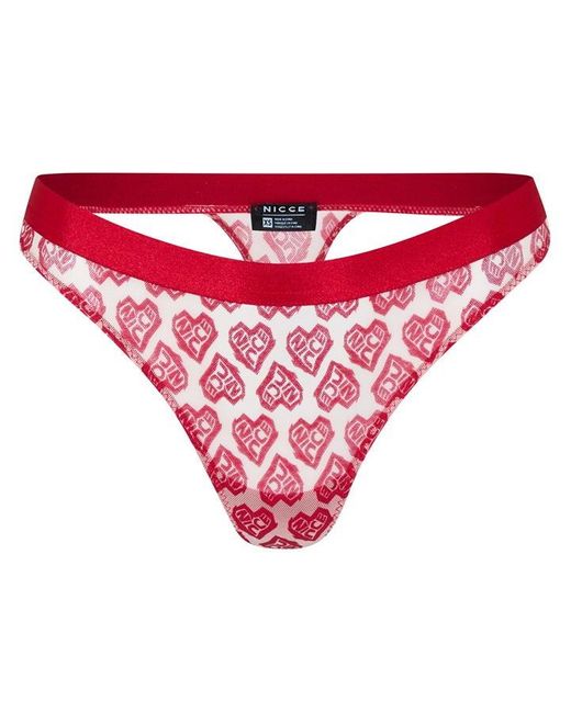 Nicce London Red Heart Thong Ld99