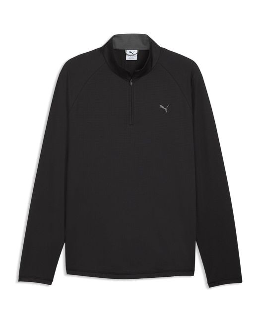 PUMA Black Pure Grid 1/4 Zip Pullover for men