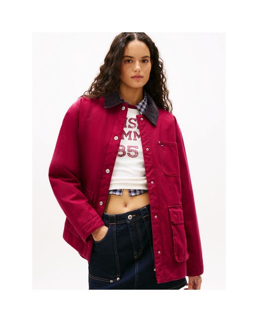 Tommy Hilfiger Red Twill Cord Barn Jacket