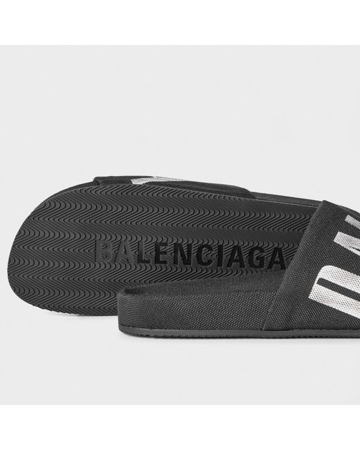 Balenciaga Black Water Ready Pool Sliders for men