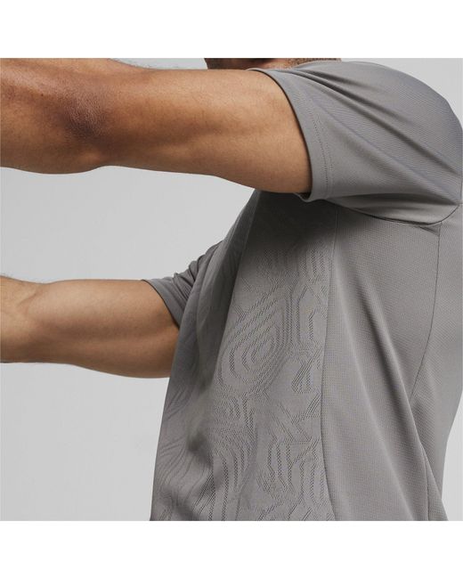 PUMA Gray Teamfinal Training Short-Sleeve Performance T-Shirt for men