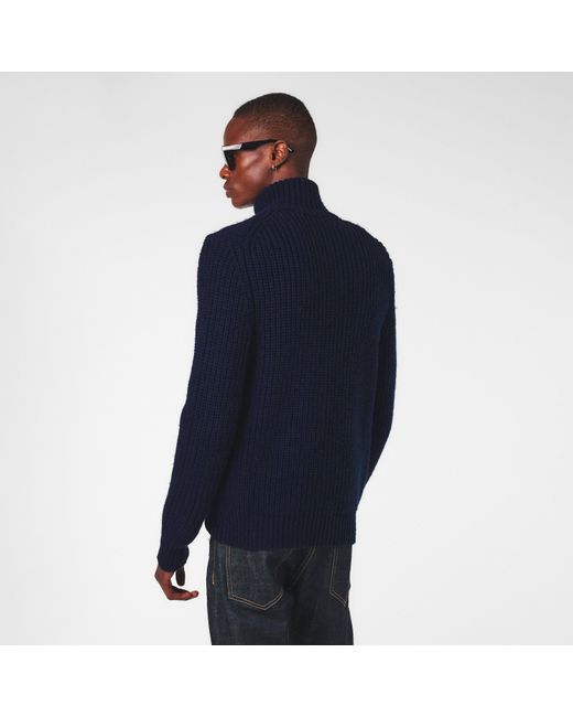 Tom Ford Blue Tailored Fit Crew Neck Jumper for men
