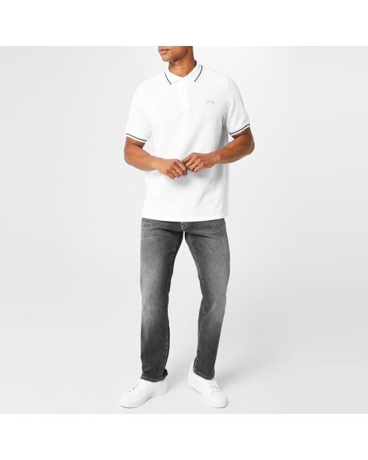 Slazenger 1881 White Tipped Polo Shirt for men
