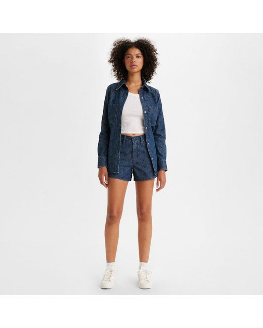 Levi's Blue Levi's Wellthread 80S Mom Short Flowe