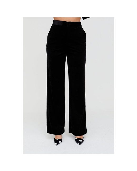 Lily and Lionel Black Valerie Straight Leg Velvet Trouser