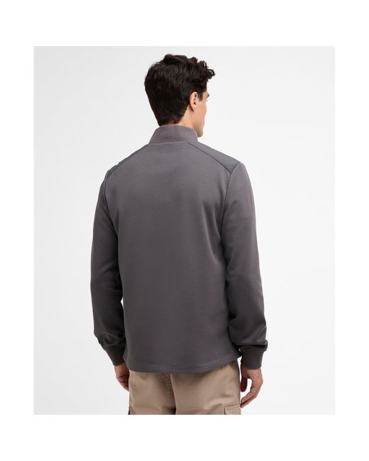 Barbour Gray Ethan Quilted Sweatshirt for men