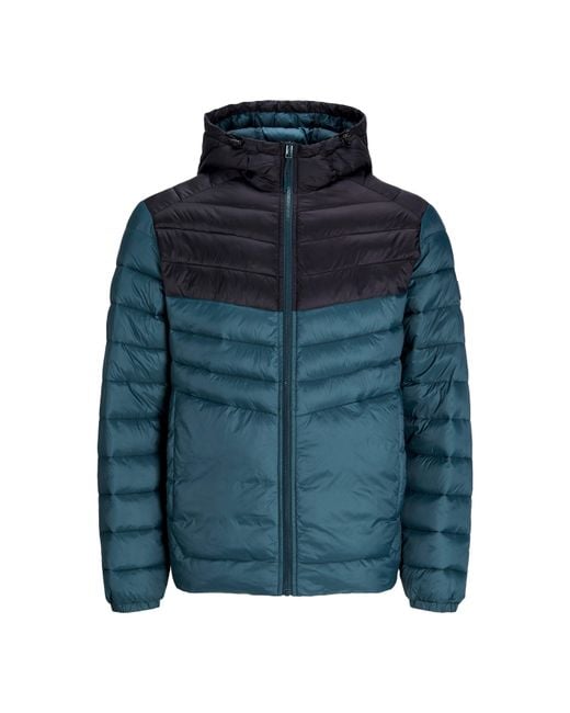 Jack & Jones Blue Quilted Puffer Jacket for men