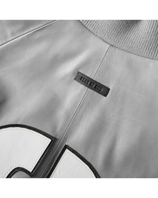 Fear Of God Gray Leather Jacket for men