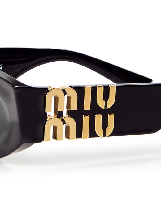 Miu Miu Gray Oval Sunglasses