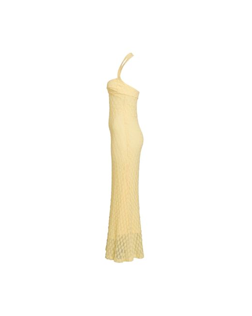 Bardot Metallic Mariko Halter Neck Cotton Fitted Midi Dress