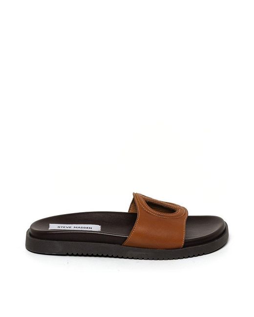 Steve Madden Brown Mayke Solid Flat Sandals