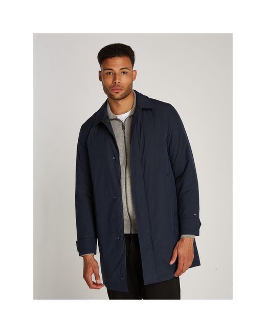 Tommy Hilfiger Blue Packable Water-Resistant Lightweight Trench Coat for men