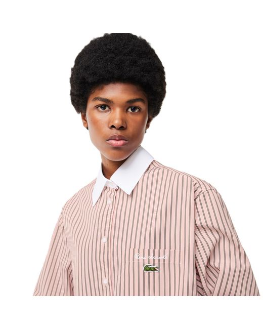 Lacoste Pink Long-Sleeve Patterned Shirt