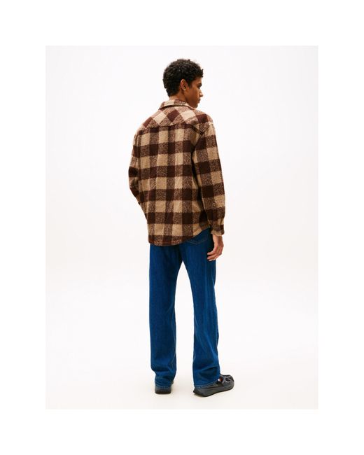 Tommy Hilfiger Brown Check Relaxed Fit Overshirt for men