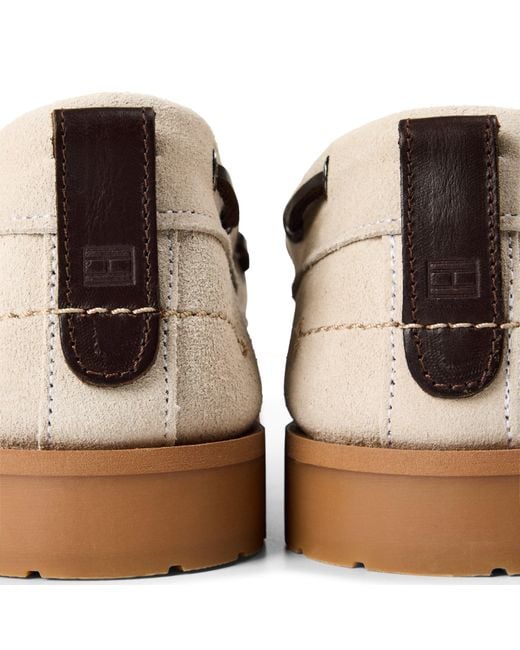 Tommy Hilfiger Natural Boat Shoe Suede Low-Top Trainers for men
