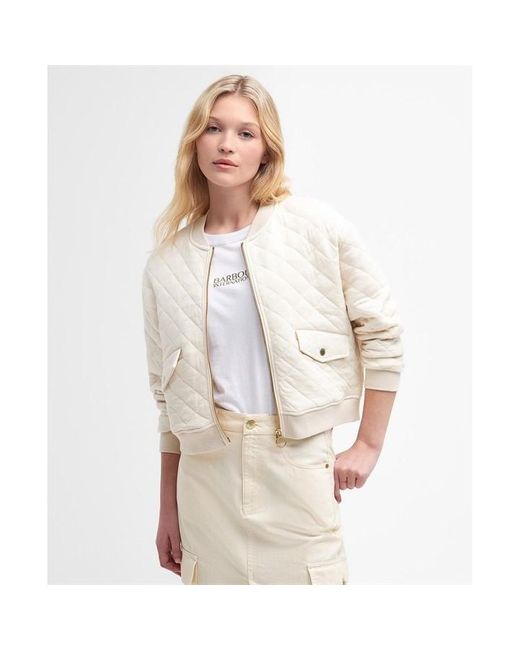 Barbour Natural Alicia Quilted Bomber Jacket