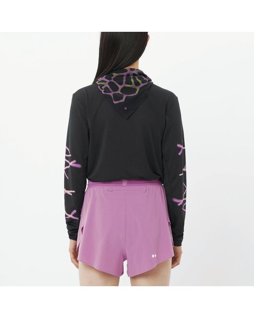 Salomon Black Shakeout Core Graphic Ls Running Tee