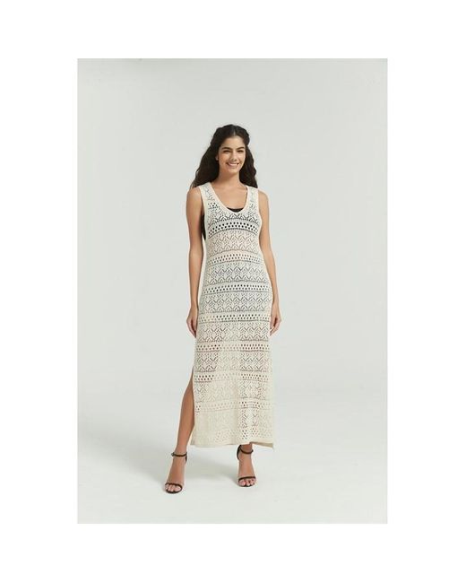 Be You White Crochet Midi Beach Dress